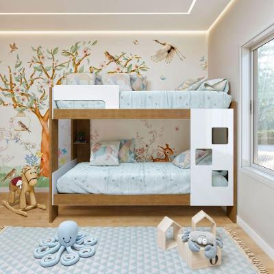 Beliche Vegas MDF Branco e Ype com Grade de Protecao Solteiro 98CM Tigus Moveis