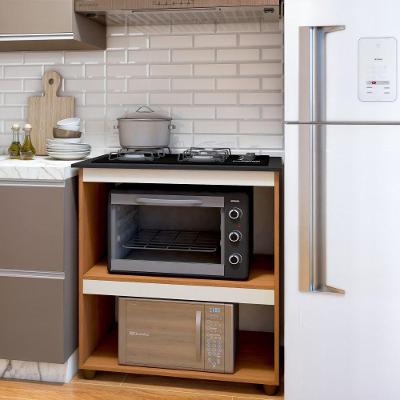 Balcão para Cooktop Turim 2 Nichos MDP 76.5CM Off White Kaiki Móveis