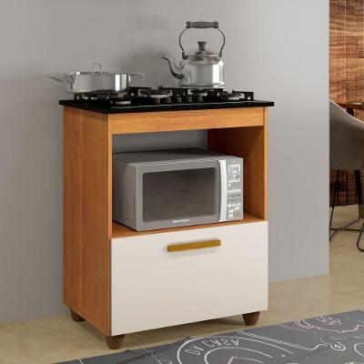 Balcão para Cooktop Salvia 1 Porta MDP 74CM Off White Kaiki Móveis
