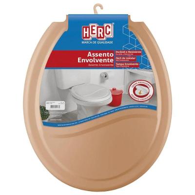 Assento Sanitário Envolvente Convencional Polipropileno Fechamento Convencional Caramelo Herc