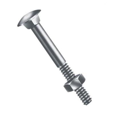 Parafuso Cabeça Francesa com Porca Sextavada 1-4 X 2'' Zincado Jomarca com Rosca UNC