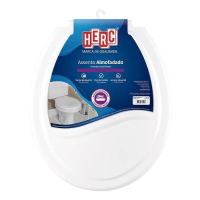 Assento Sanitário Almofadado Oval Polipropileno Fechamento Suave Herc Branco