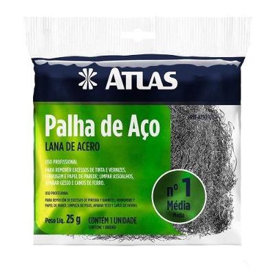 Palha de Aço Número.1 para Remover Tintas Vernizes Ferrugem Limpar Assoalhos Inox Atlas