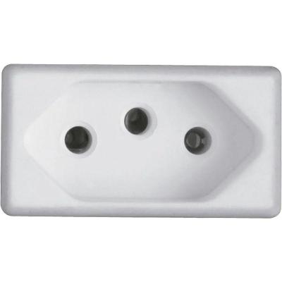 Módulo de Tomada 2P+T 20A 250V Contato Perfeito Termoplástico Antichamas Branco Tramontina