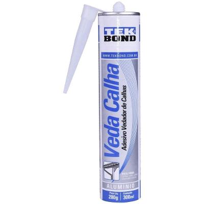 Adesivo Veda Calha Alumínio Resistente à Água Prata Tekbond 280G