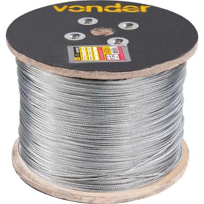 Cabo de Aço Galvanizado 3516232607 3,18MM 1-8 6 X 7 Inox Vonder 2000M