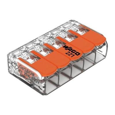 Conector 221 5 Polos Conexão Rápida sem Parafuso IP20 32A Wago Brasil
