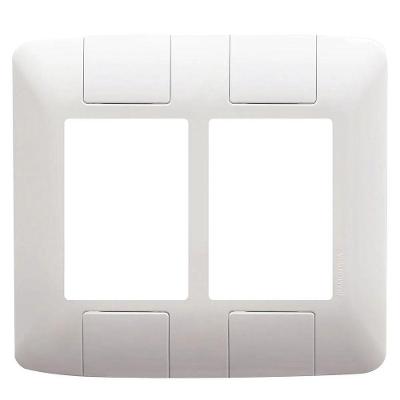 Placa Termoplástico 6 Postos 4x4 Aria Parafusos Ocultos Instalação Prática Branco Tramontina 6 PEÇAS