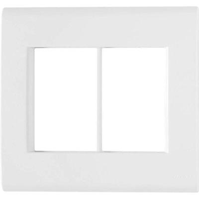 Placa de Interruptores e Tomadas Liz 6 Postos Horizontais Sistema Modular Branca Tramontina