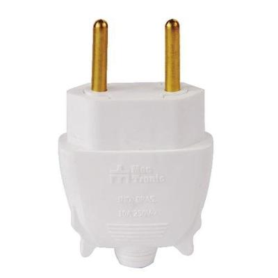 Pino Macho 11320 2P 10A Retangular Branco Bivolt Mec Tronic