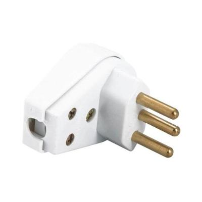 Pino Macho Angular 36733 2P+T 10A 250V Conector Eletrico Branco Tramontina