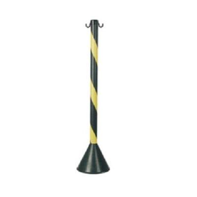 Pedestal Zebrado PT-AM 90cm para Sinalização em PVC Preto e Amarelo Plastcor do Brasil