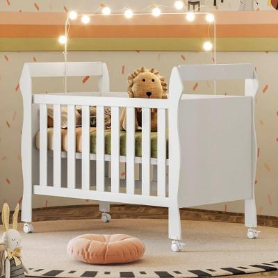 Berço Mini Cama Soninho 3 em 1 com Rodízios Branco Tigus Móveis