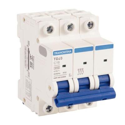 Disjuntor 3K 3x16A Bivolt para Circuitos Eletricos Branco Tramontina