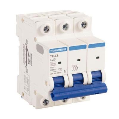 Disjuntor 3K 3x25A para Protecao de Circuitos Bivolt Branco Tramontina