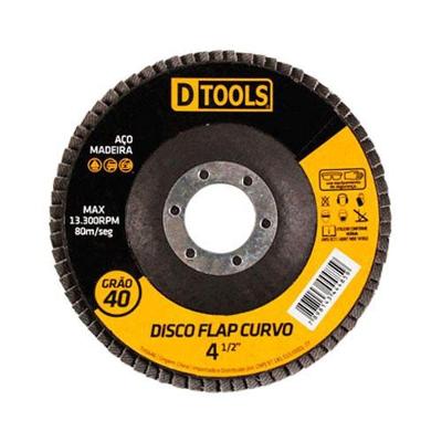 Disco Flap Curvo 4,5 Grão 40 Lixamento Acabamento Remoção em uma Etapa Fibra Dtools