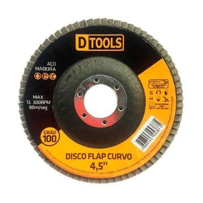 Disco Flap Curvo 4,5 Grão 100 para Acabamento e Desbaste Dtools