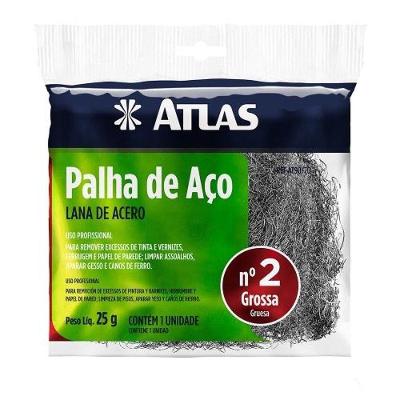 Palha de Aço Número 2 para Remover Tintas Vernizes Ferrugem Papel de Parede Limpar Assoalhos Atlas