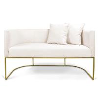 Namoradeira 02 Lugares Linho Metálica Dourado Cor A27 Areia - 5