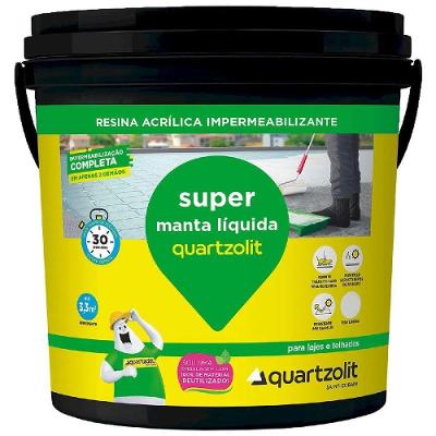 Manta Líquida Super Manta Impermeabilização com Secagem Rápida Branco Quartzolit 12KG