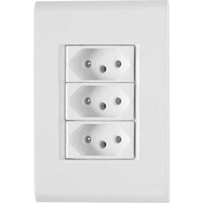 Tomada Tripla Liz 3 Tomadas 2P+T 20A 250V Branco Tramontina