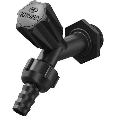 Torneira Plástica Slim 786 com Manípulo Ergonômico e Ponteira Rosca 1-2 3-4 Preto Krona