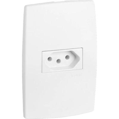 Tomada Pial Plus 10A Horizontal 4X2 com 1 Saida Branco Pial