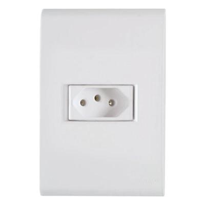 Tomada Simples Liz 3P Horizontal Branco Tramontina 20A 250V