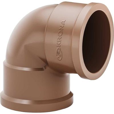 Joelho 90° Soldável 429 Conexão Firme PVC Marrom Krona 60MM 10 Unidades