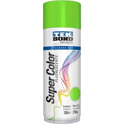 Tinta Spray Super Color Luminosa com Efeito Luminoso Verde Tekbond 350ML