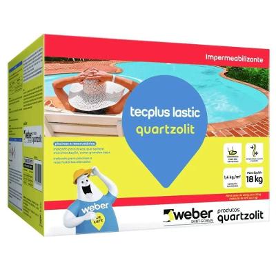 Impermeabilizante Tecplus Lastic com Atóxico e Resistente Cinza Quartzolit 18KG