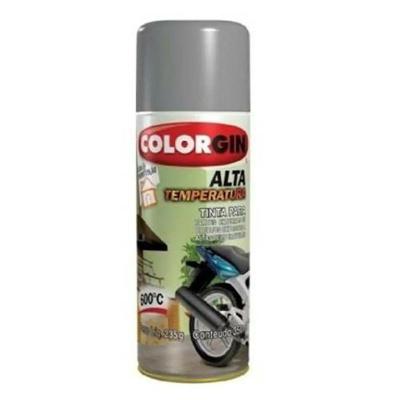 Tinta em Spray Alta Temperatura Alumínio 600 graus C 350ML Colorgin