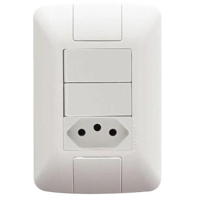 Interruptor e Tomada Residencial Aria 2Ts 6A + 10A Branco Tramontina 250V