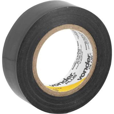 Fita Isolante VONDER PLUS Antichama 750V Preta com Filme de PVC 19MM X 10M