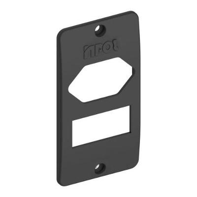 Tampa de Tomada Hexagonal 1 Tecla 3-4 Encaixe Bivolt Preto PVC Inpol