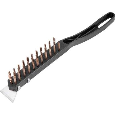 Escova Manual Vonder com Cerdas de Aço 3 Fileiras e Raspador em Cabo de Plástico