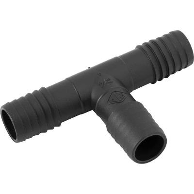 Emenda Tipo T Interna Tripla Mangueira Irrigação Rebouças TE58N 3-4 Pol Polipropileno Preto Bivolt
