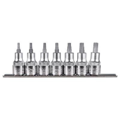 Soquete de Impacto 1-2 Gedore Red 7 Peças T20-T50 com Encaixe Quadrado e Estria de Retenção Bivolt