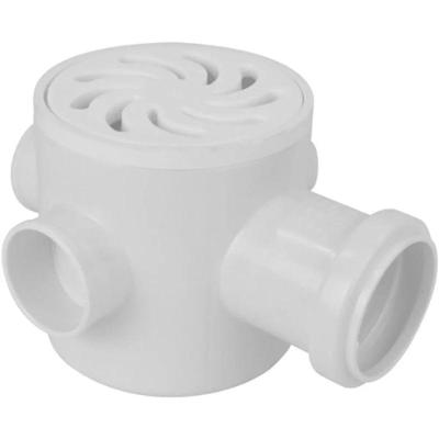 Caixa Sifonada Redonda 100x100x50 Sifonagem Que Impede Retorno de Gases Branca Amanco