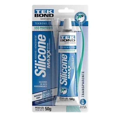 Silicone Maxx para Aquário com Cura Acética Transparente Tekbond 50G