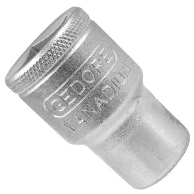 Soquete Estriado 12mm Encaixe 1-2 com Acabamento Niquelado Gedore