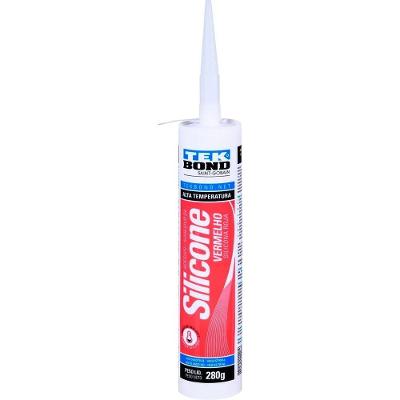 Silicone Acético Alta Temperatura Vermelho com Resistência a Óleo de Motor Tekbond 280G