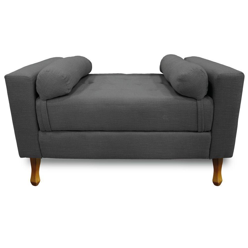 Recamier Félix King Size 195Cm Linho Chumbo - 6