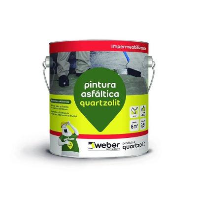 Impermeabilizante Pintura Asfáltica para Bloqueio de Umidade Preto Quartzolit 3,6L