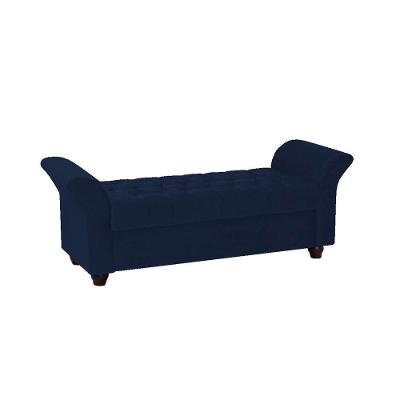 Recamier Divã Morabe P04 195 Cm Suede Azul Tca 948