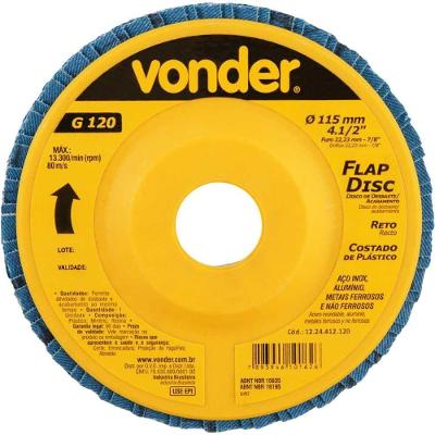 Flap-disc Reto Vonder 1224412120 Desbaste e Acabamento Simultâneos Óxido de Zircônio 115MM Bivolt