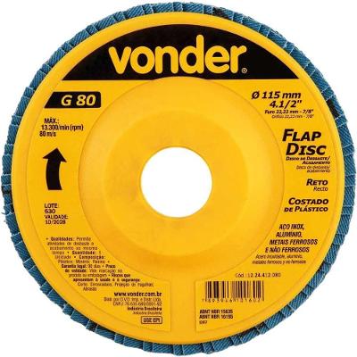 Flap-disc Reto 1224412080 Desbaste e Acabamento Inox Vonder 115MM