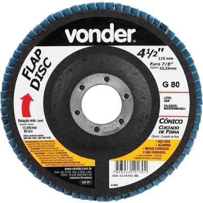 Flap-disc Vonder 1224412081 Desbaste e Acabamento Cônico Inox Bivolt 115MM