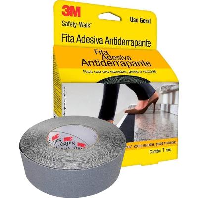 Fita Antiderrapante Safety Walk 50MMx5M Cinza Superfície Emborrachada