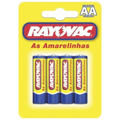 Pilha Amarelinha AA Pequena com 1.5V 4 Unidades Amarelo Rayovac